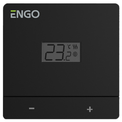 Термостат накладной ENGO Easy комнатный, с дисплеем (черный)