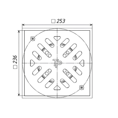 Трап вертикальный с подрамником и  решеткой из нерж. 160/110 ТП-606S (аналог HL606SW/1) Татполимер