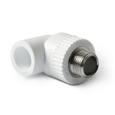 PP-R Угольник комбинированный НР Белый 20-1/2 PRO AQUA (150/10)