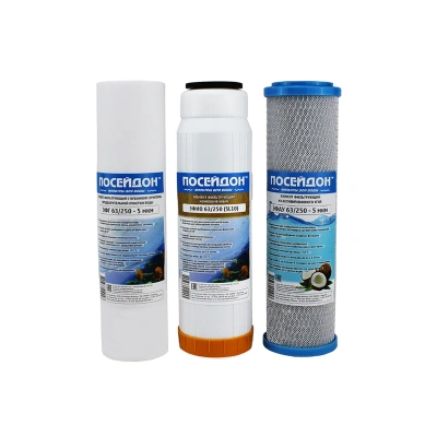 Фильтр 3 ступени Poseidon-3-ФИТ (механ, уголь, умягчение- для жеской воды)