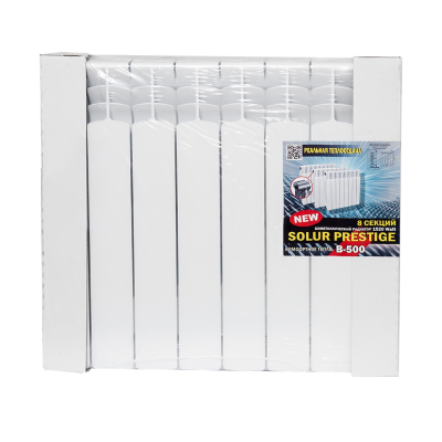 Радиатор биметаллический SOLUR PRESTIGE B-500 500/80 / 8 СЕКЦИЙ / (190 Вт./секц.)
