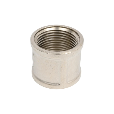 Муфта 1/2" латунь никель LD (75) Муфта 1/2" латунь никель LD (75)