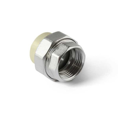 PP-R Муфта комбинированная разъемная (американка) ВР Белая 75-2.1/2 PRO AQUA (5/1)