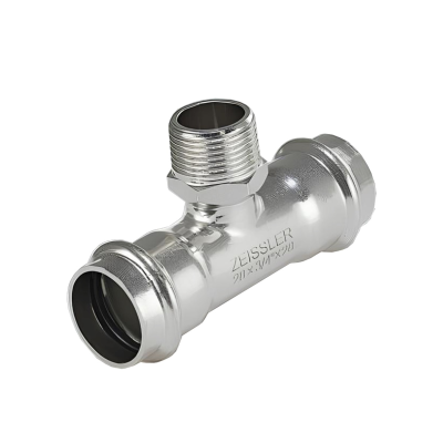 Пресс-тройник из нержавеющей стали с наружной резьбой 35*1*35 TIM (15/5)