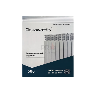 Радиатор биметаллический АQUAWATTIS 500х80 /12 СЕКЦИЙ/