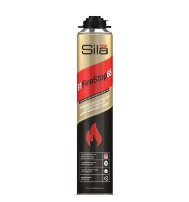 Монтажная пена ОГНЕСТОЙКАЯ проф. Sila Pro B1 Firestop 65 850 мл. / под монтажный пистолет (12)