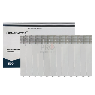 Радиатор биметаллический АQUAWATTIS 500х80 /12 СЕКЦИЙ/